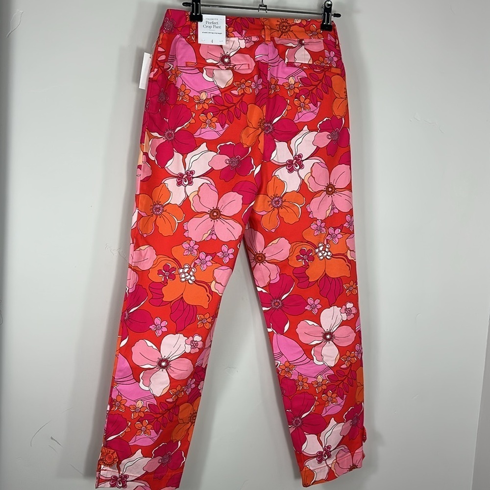 Talbots Floral Perfect Crop Tossed Flowers Pants 4 NWT - Picture 8 of 11